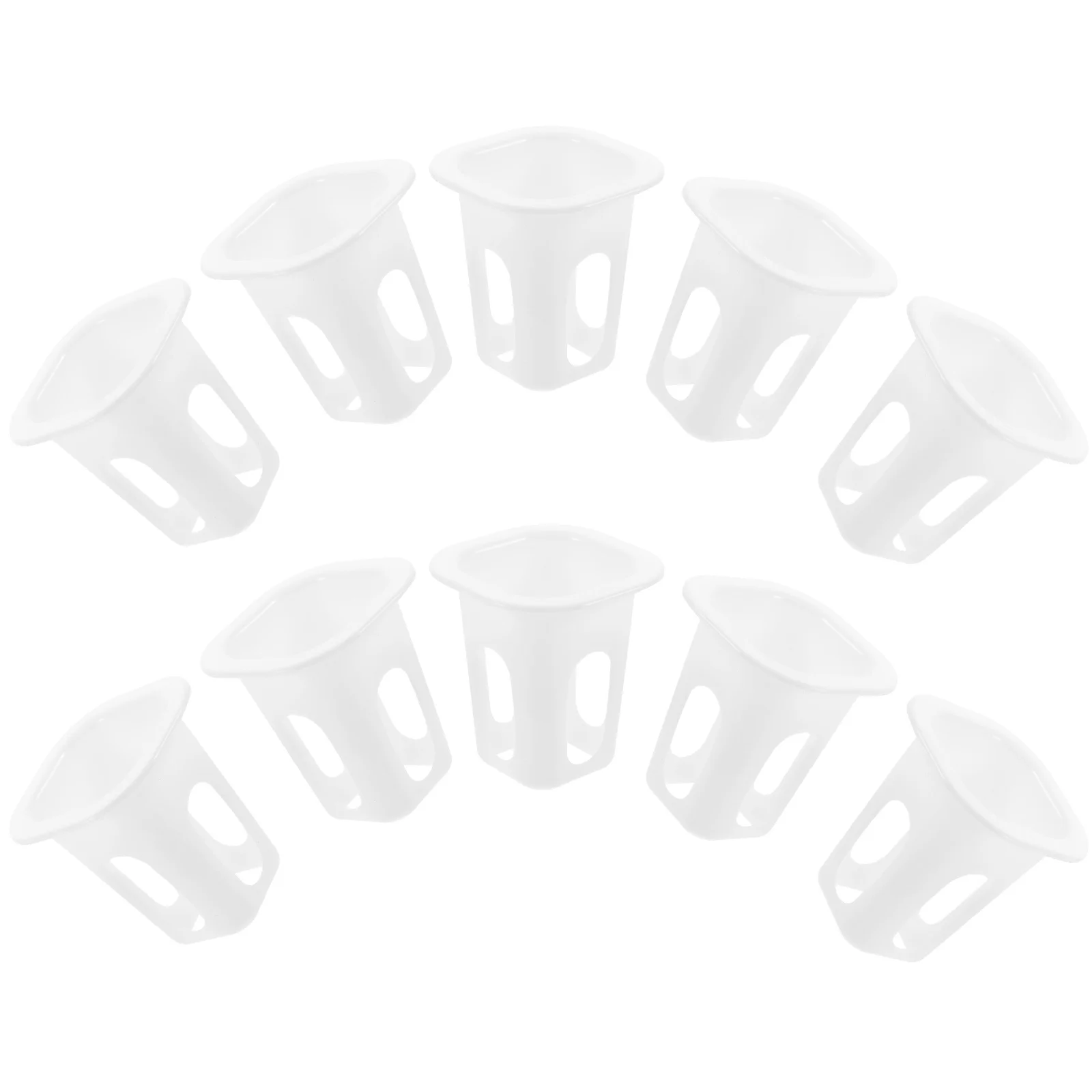 50 個の耐久性のある水耕栽培バスケット、蘭、トマト、ピーマン用の正方形の容器、白い無土壌栽培ポット