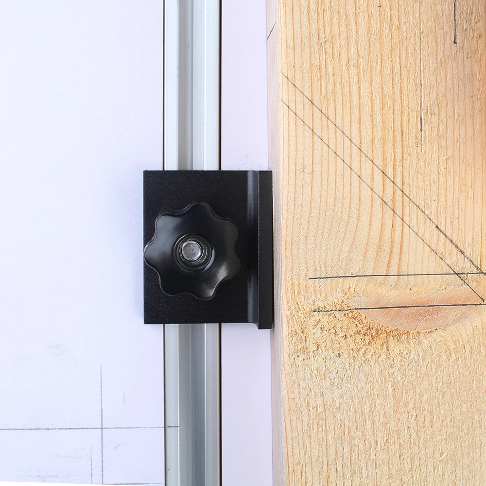 Imagem -02 - Carpintaria Workbench Posicionamento Clamp Tool T-track Stop Kit Liga de Alumínio Baffle Plate Planing Stop Board 19 mm 30 mm
