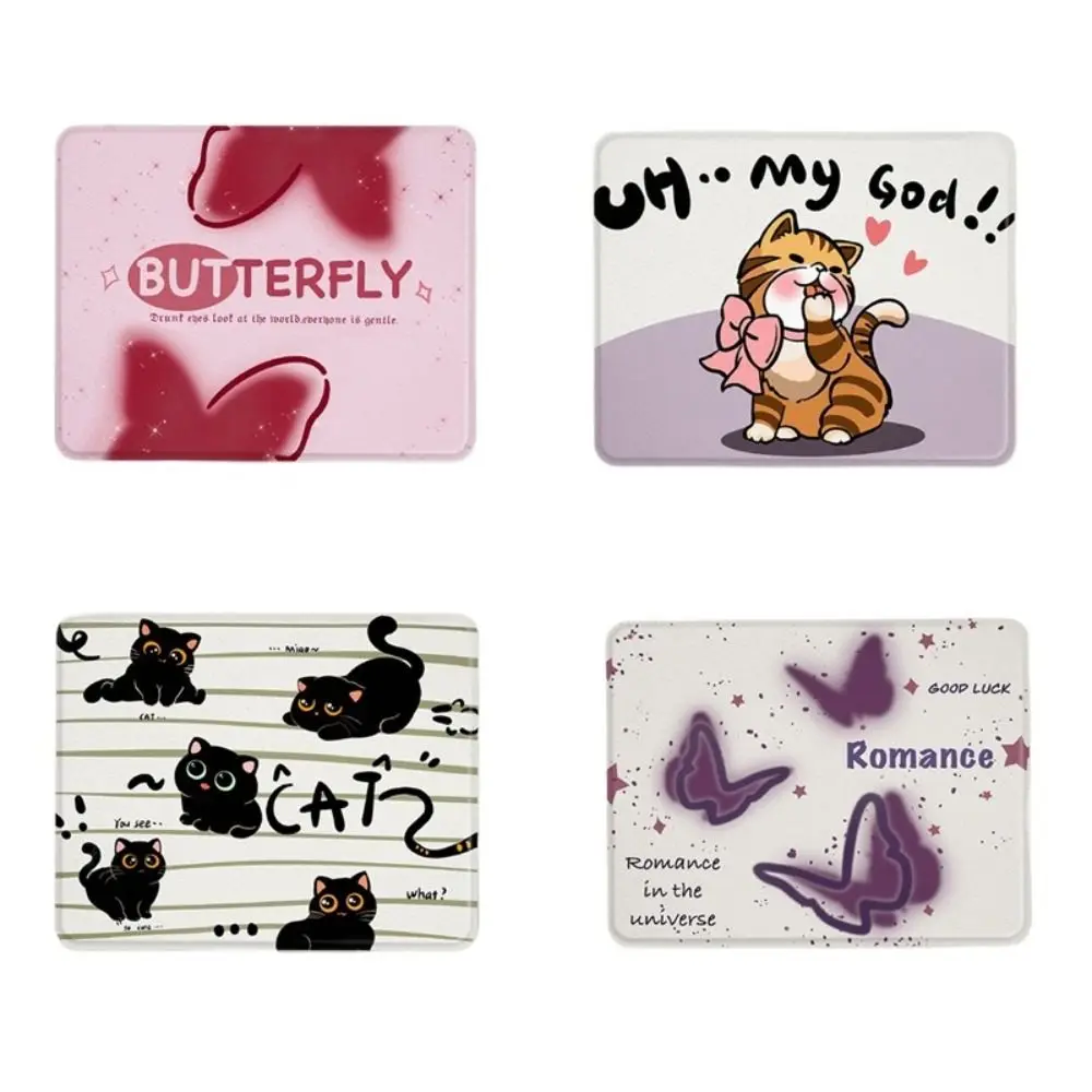 Trendy Premium Textured Mouse Pad Rubber Bas 245*195mm Mousepad Non-Slip Butterfly Kitten Print Mouse Mat for Laptop Computer
