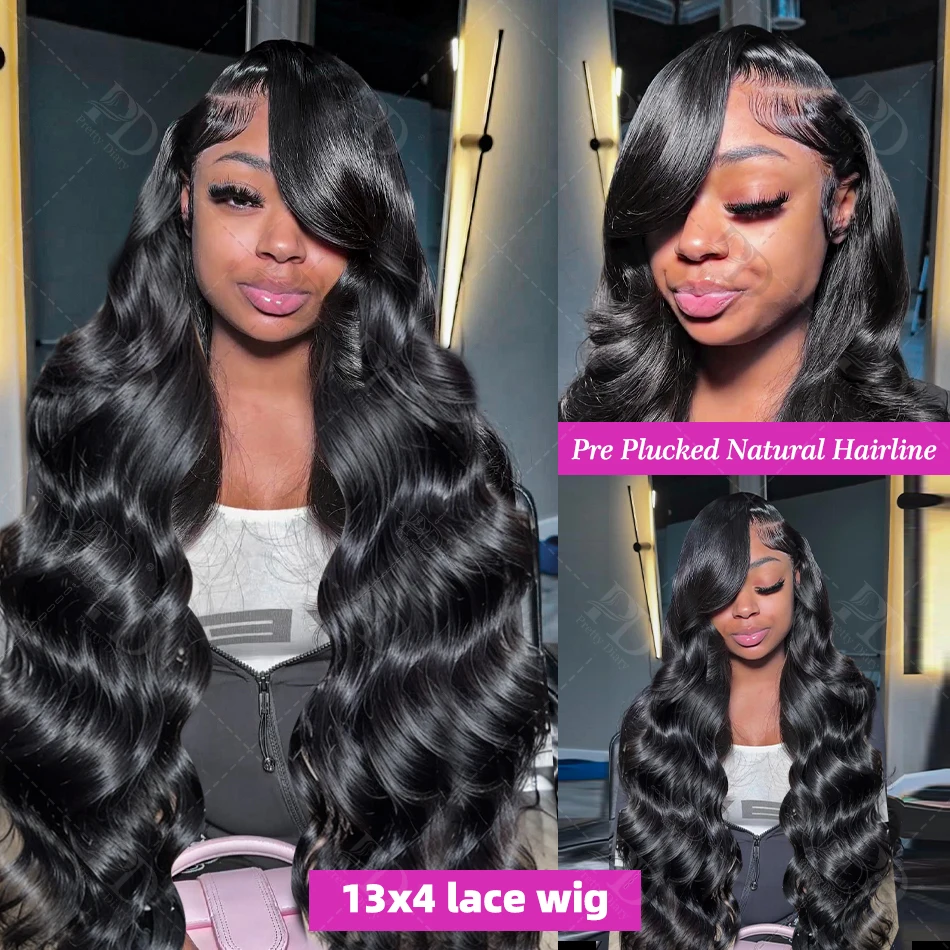 30Inch Brazilian Body Wave 200 Density 13x6 HD Transparent Lace Front Wigs 13x4 Lace Frontal Human Hair Wig 5x5 Lace Closure Wig