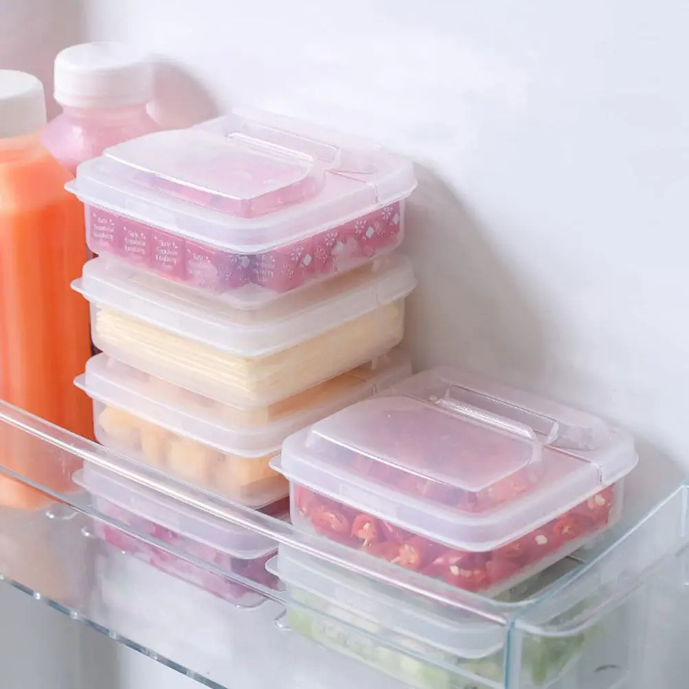 6Pcs Clear Cheese Slice Boxes Plastic Storage Containers for Fridge Butter Slices Organizer Keep Food Fresh Practical