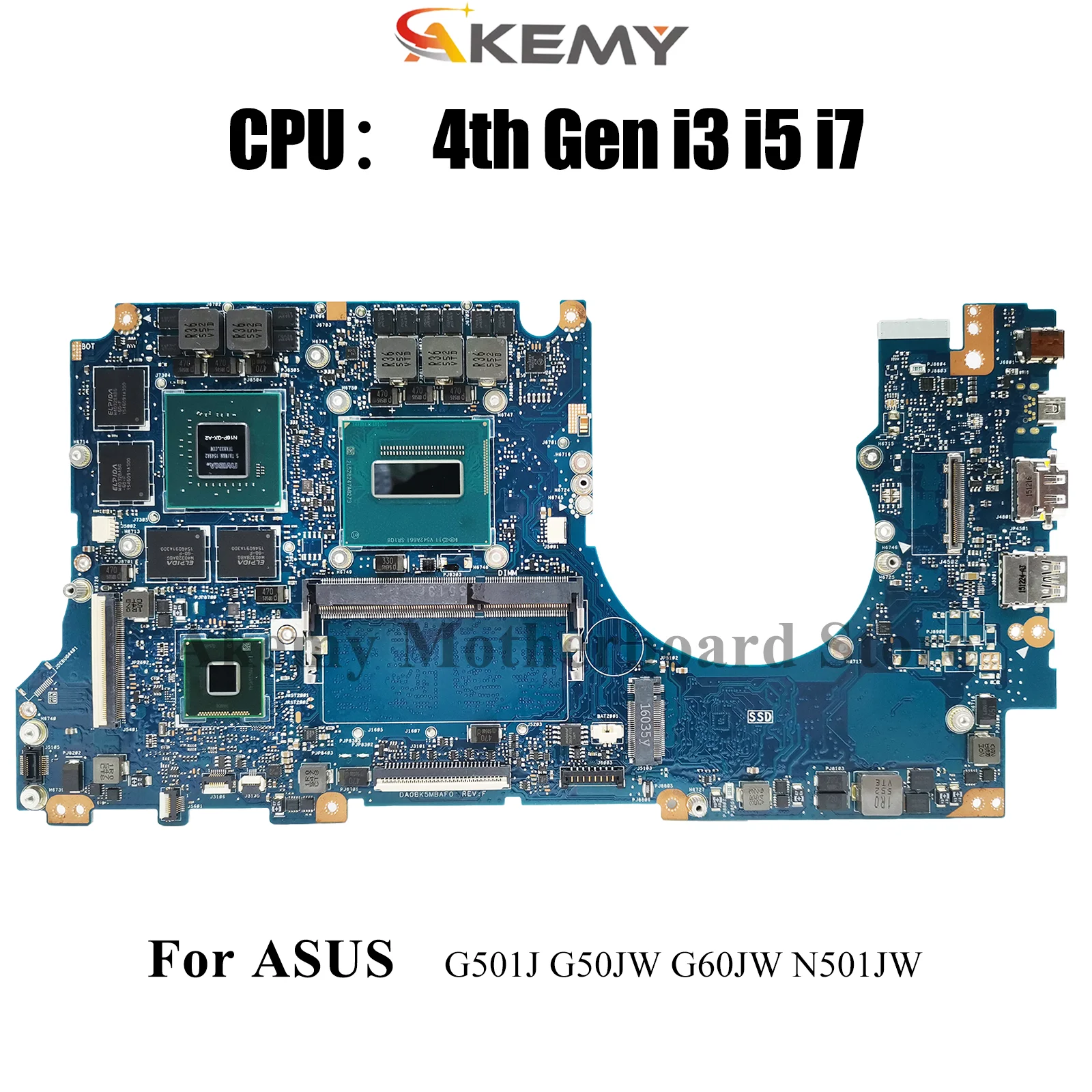 

N501JW Материнская плата для ноутбука ASUS ROG N501JW G501J N501J Материнская плата для ноутбука с процессором i3 i5 i7 100% тестирование ОК быстрая доставка stk