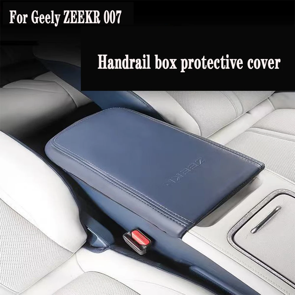 

For GEELY Zeekr 007 2024-2025 Accessories Leather Auto Center Armrest Cover Car Black Central Control Armrest Box Surface Cover