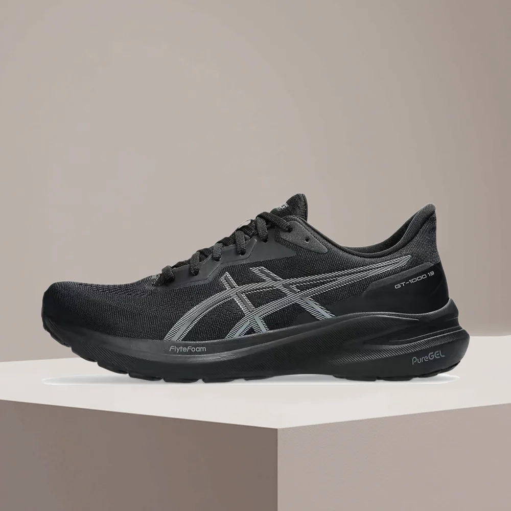 ASICS GT-100013 Men's Low-Top Training Running Shoes Comfort Cush Durable Breathable Everyday in Black Colorway 1011B858-004