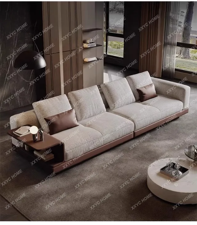K minimalist cotton and linen fabric sofa living room straight row size apartment  living room furniture