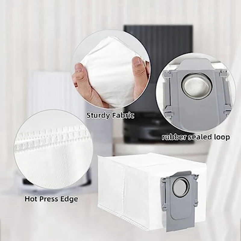 6PCS Vacuum Cleaner Dust Bag Set For Roborock Q Revo Curv Vacuum Cleaner Accessories Replacement Dust Bag Parts