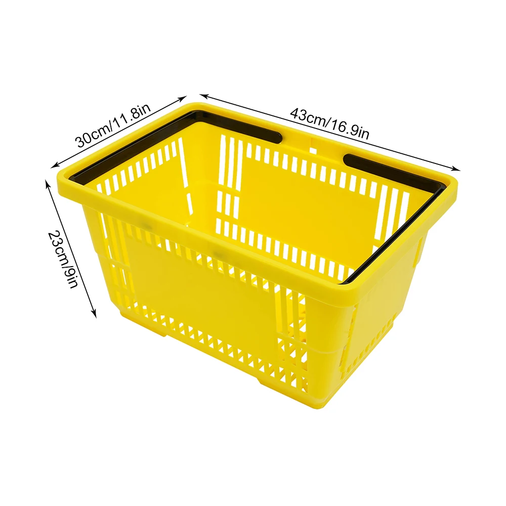 High-Capacity 7.4 Gal Portable Shopping Baskets Set of 12, 44.09lbs Load-Bearing, Eco-Friendly, Stackable, Easy to Clean for