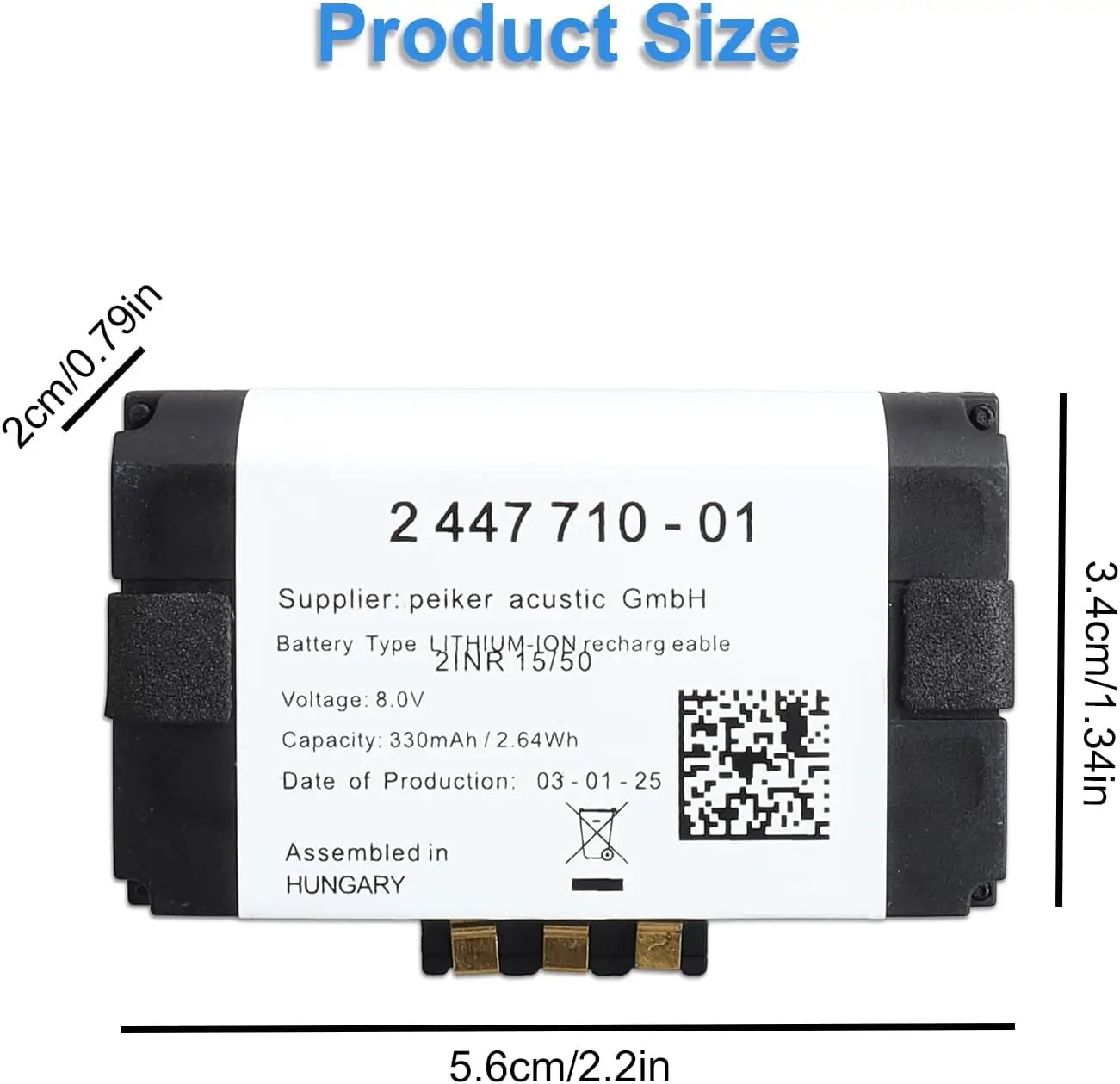 84102447710 Awaryjna bateria zamienna 330mAh do BMW F20 F30 F31 G20 G21 G30, 2447710 TCB Bateria awaryjna Mini F56 X4 M F98 — zdjęcie produktu 4