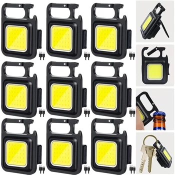 ミニUSB充電式LED懐中電灯,ポータブル,明るいキーホルダー,ポケットクリップ,作業灯,屋外,ハイキング,釣り,キャンプ用