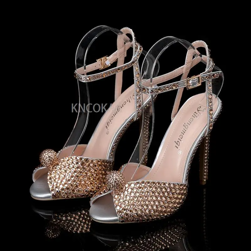 2024 New Women\'s Sandals Fashion High Quality Wedding Shoes Women\'s New Pearl Studs Luxury Open Toe High Heels