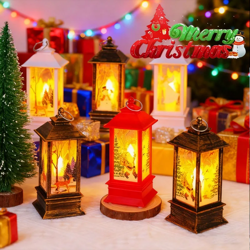Verzauberte Weihnachts-LED-Lichter, Nacht-LED-Tischlampe, bezaubernde Tisch- und Hängedekoration mit Weihnachtsmann- und Schneemann-Designs