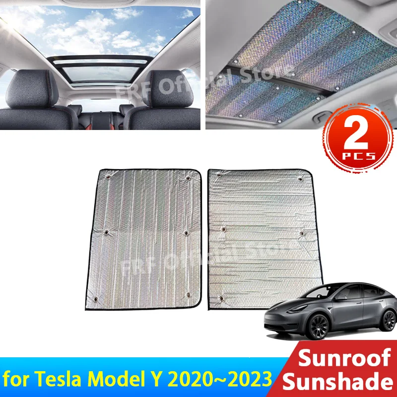 

for Tesla Model Y 2020~2023 2022 2021 Accessories Car Sunroof Sunshade Roof Sunscreen Heat Insulation Windshield Aluminum Foil