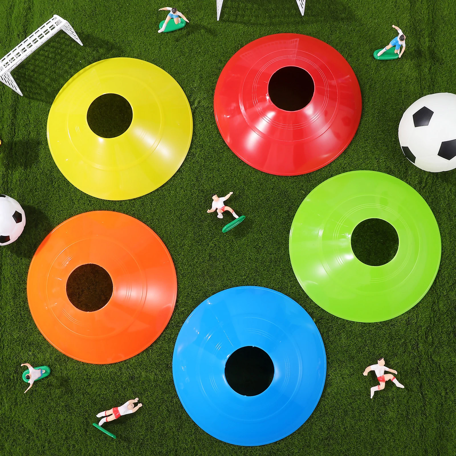 

30Pcs Plastic Training Cones for Football Soccer Practice Colorful Drill Markers with Mesh Bag Portable Sports Equipment