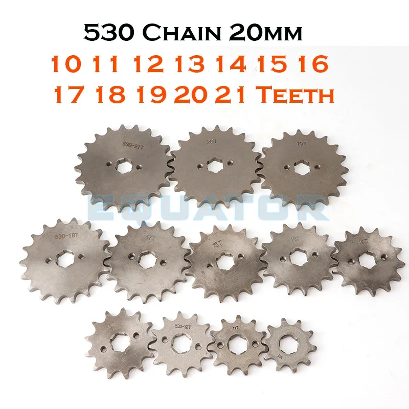 530 Chain 20mm 10 11 12 13 14 15 16 17 18 19 20 21 Teeth Front Engine Sprockets For 200 250cc Dirt Bike ATV Quad Buggy Motorbike