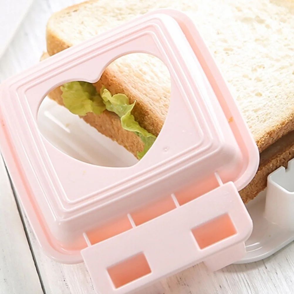 แซนวิชแม่พิมพ์เบเกอรี่เครื่องมือ DIY เค้ก Toast Maker สีขาวแบบพกพารูปการ์ตูนเด็ก Appetite ขนมปังมีดอุปกรณ์