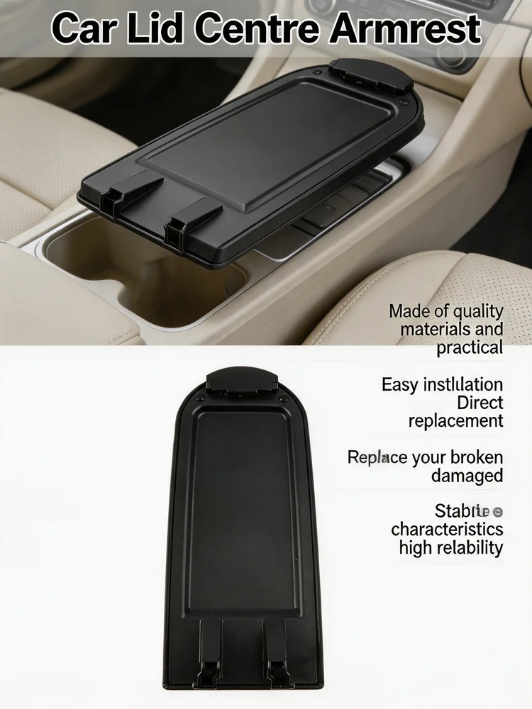 2009-2017 Car Lid Centre Armrest Black Plastic Compatible For 6R Car Accessories Car Parts Automotive Parts Vehicle Acc