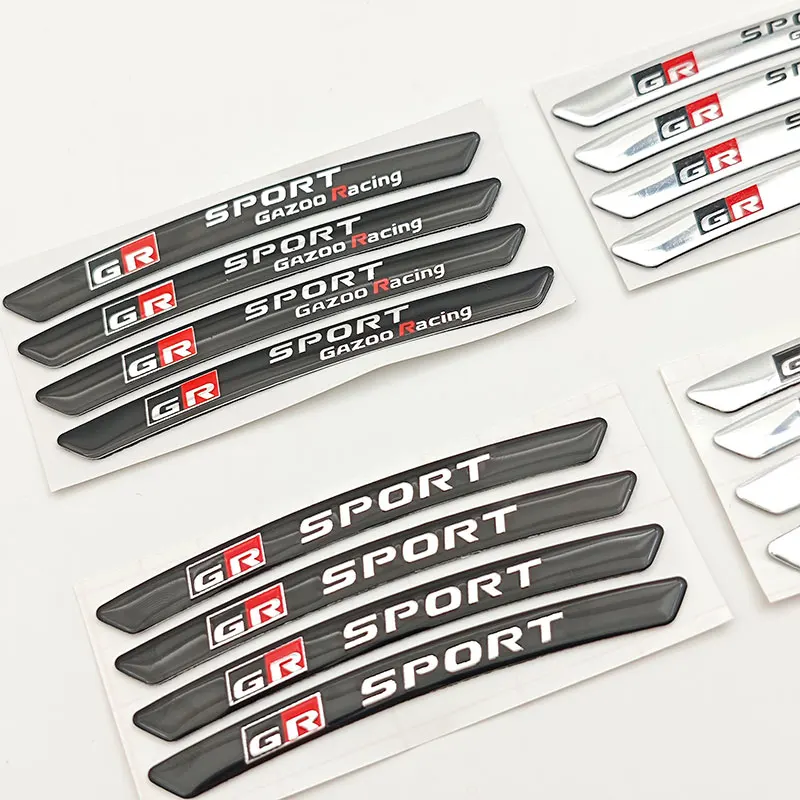 4 قطعة/المجموعة الألومنيوم GR الرياضة شعار عجلة السيارة ملصق لتويوتا يارس CH R RAV4 كورولا هايلكس GR غازو سباق الشارات اكسسوارات