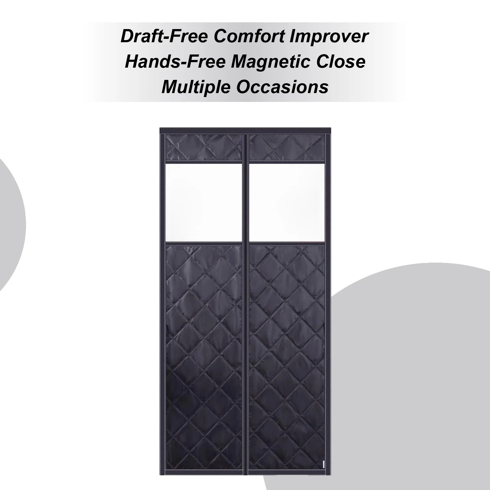 

Зимняя термокрышка для двери, магнитный разделитель с прозрачным окном, 36x82 дюйма, зимняя теплая крышка для дверного проема для гостиной, кухни, патио