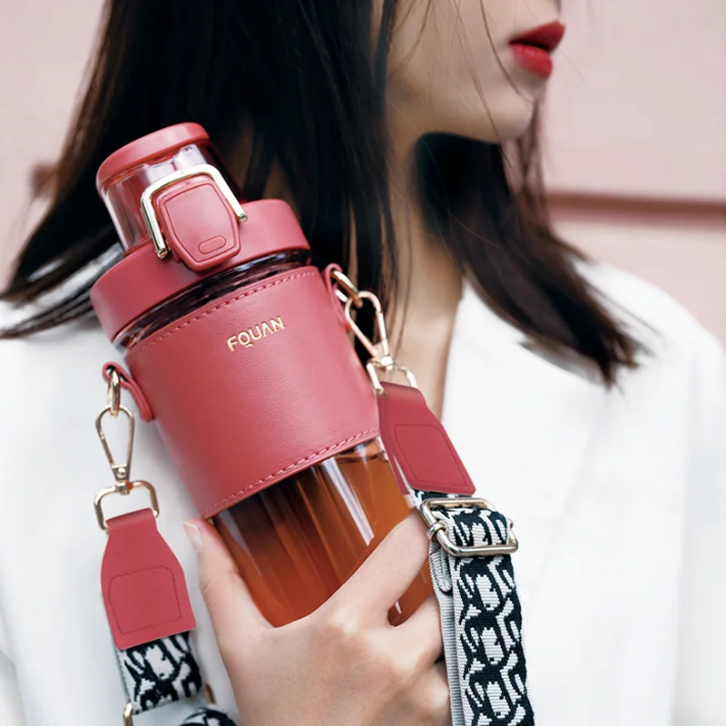 

Bapa Sle Princ Plastic Water Cup for Girls Students Dual Drinking Korean Sle Outdoor Fren with Handle