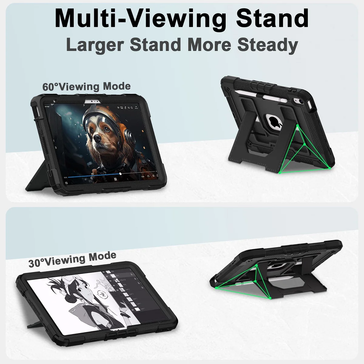 Etui na tablet Funda do iPadów 10., 11., 12. generacji, Air5, Air11, Air13, z funkcją podstawki i ochroną, do iPadów 10.2 9., 8., 7. generacji, Mini 7, 6 — zdjęcie produktu 3