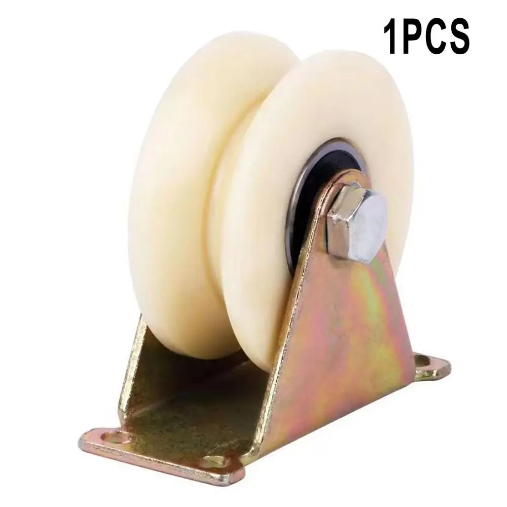 1Pcs New Grooved Nylon Bearing Pulley 30U/V 30mm 45# Roller Track Wheel With Stand Rigid Caster Door