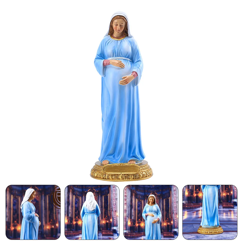 

Statue Our Lady Ornament Baby Home Decor Blessed Are You Mother Mary Resin Catholicism Adornment