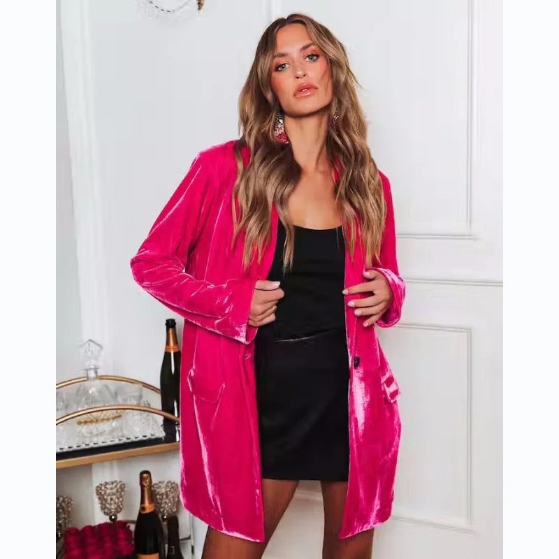 

Street Trend Ins Style European American Autumn and Winter Long Sleeve Coat