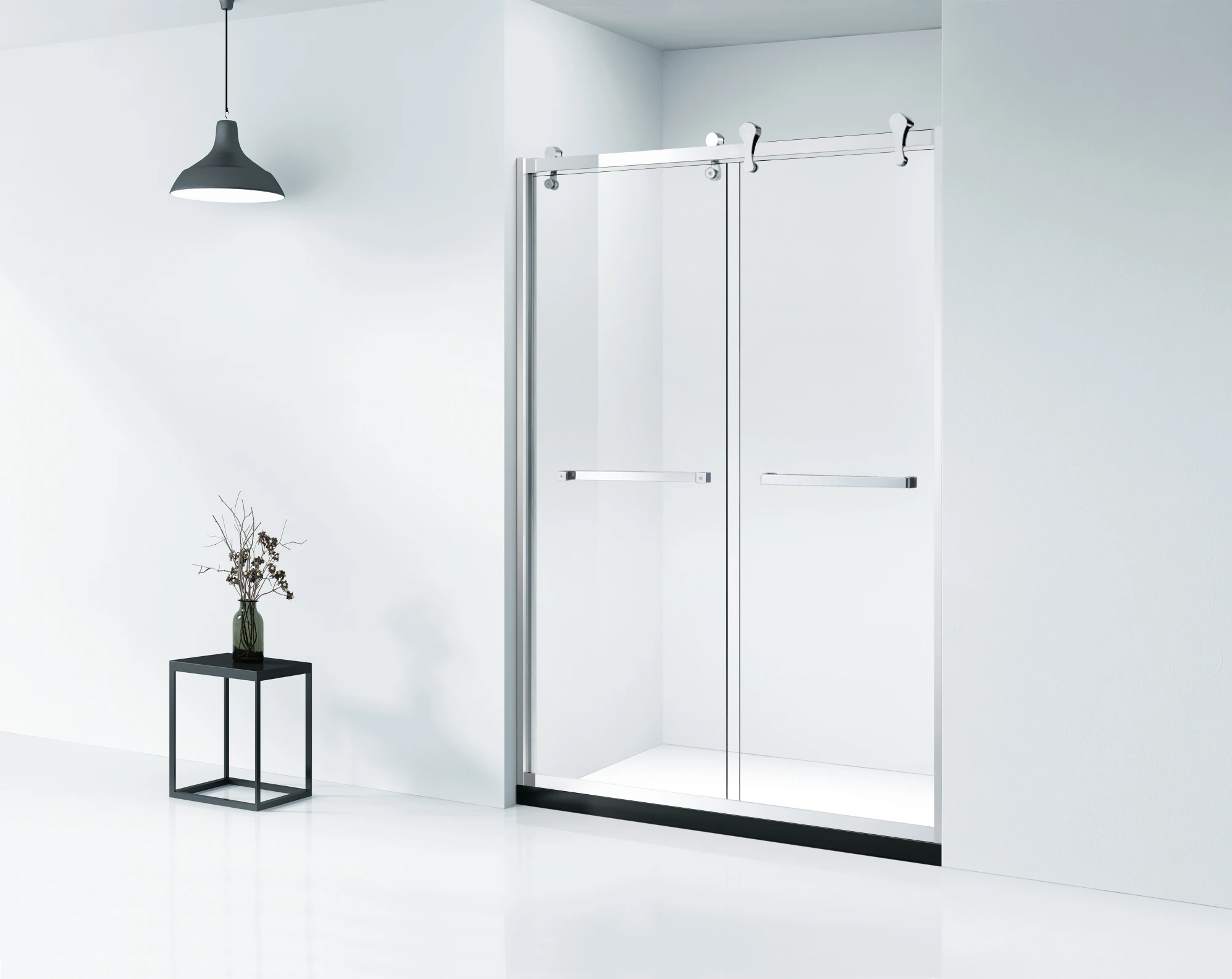 

Современная роскошная двойная раздвижная стеклянная душевая дверь, экран для ванны из закаленного стекла с рамой для отелей и элитных ванных комнат