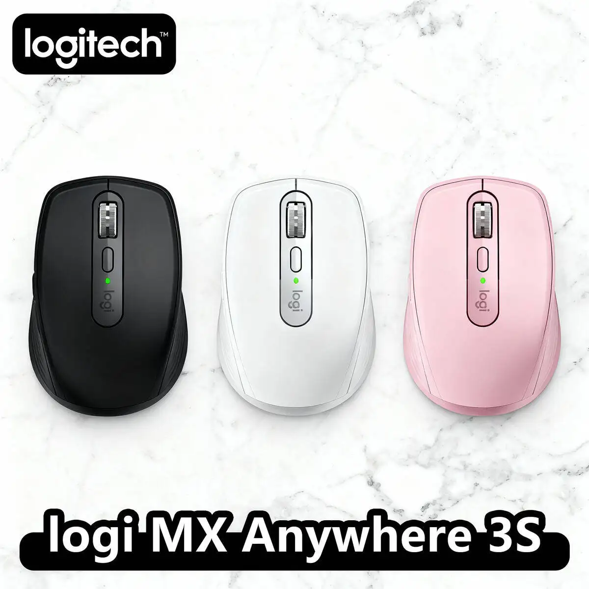 Logitech MX Anywhere 3S Wireless Ergonomic Mouse, 8000 DPI Darkfield, MagSpeed, USB-C (Multi style Logitech mouse)