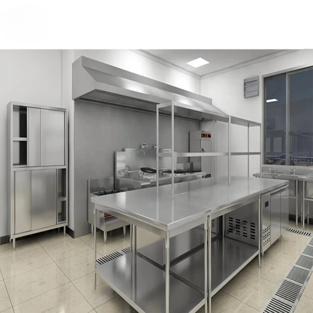 New Commercial Stainless Steel Double Tiers Work Table/Kitchen Work Table/Table With Undershelf