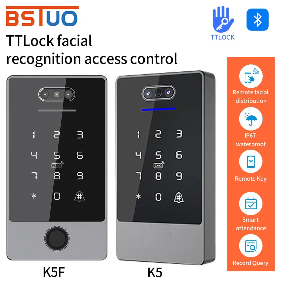 TTLOCK TTRenting App Face Biometric Fingerprint Time Attendance System Waterproof Employee Recorder Face Recognition Time Clock