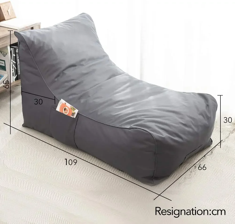 sleeping bean bag L shape with back support Lazy sofa good quality folding extra large puff chair