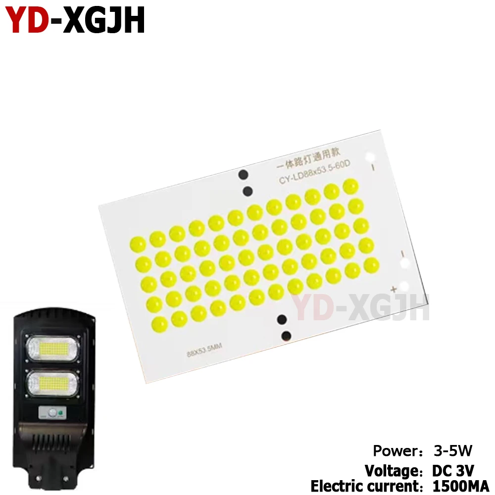 Portable LED COB 60 Beads White Light 5W 3V Solar Powered Camping Spotlight Bulb Accessory Integrated Chip for Outdoor Use