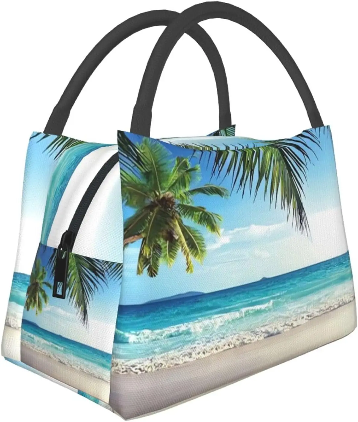 

Lunch Box for Women Men Insulated Lunch Bag Tropical Palm Tree Hawaii Beach Reusable Lunch Tote Bags for Work Office Travel