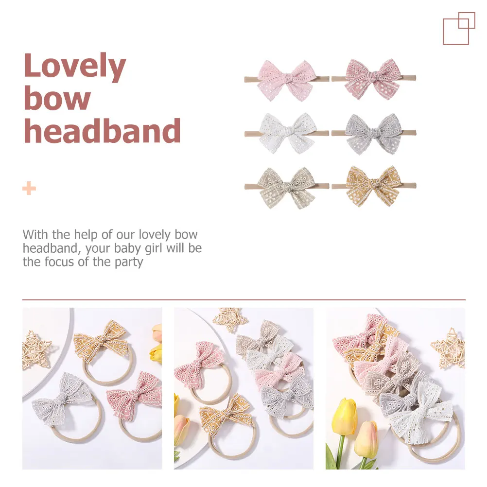 

6 Pcs Headbands Girls Newborn Bow Hair Accessories Elastic Soft Newborn Headbands For Girls Bows Kids Gifts Birthday Photo Props