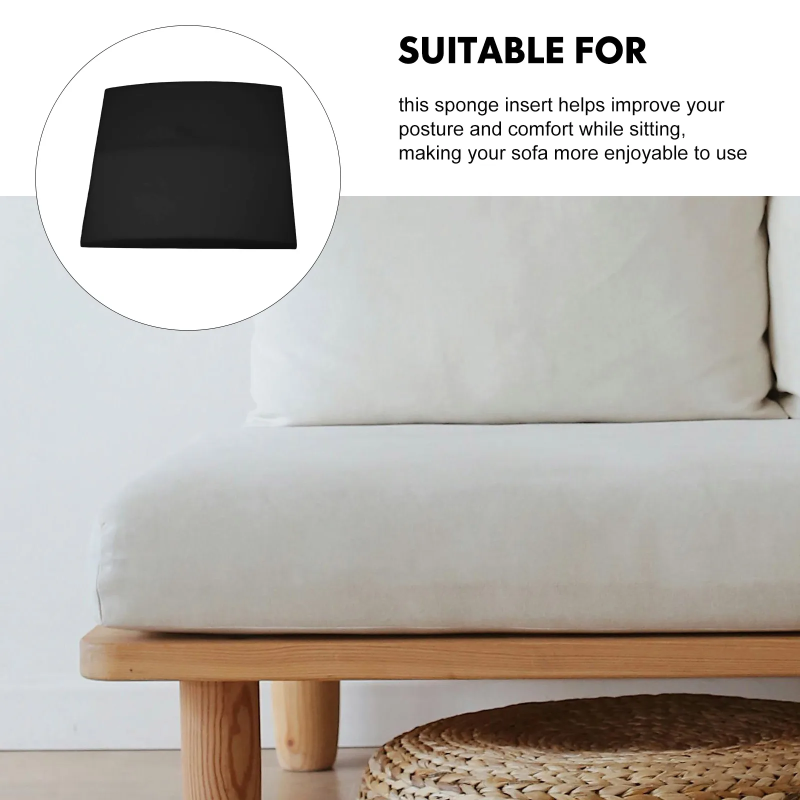 

Sofa Cushion Support Couch Supports for Sagging Cushions Repair Replacement Sponge Filler for Dust Conditioner Black Cushions