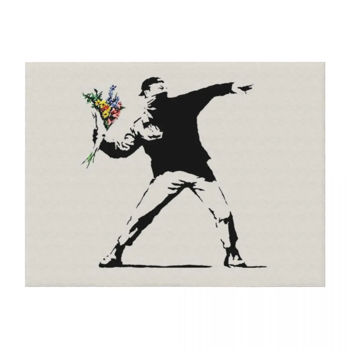 

Banksy - Flower thrower Throw Blanket bed plaid Warm Loose Soft Plaid Blankets