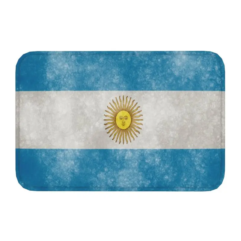 Flag Of Argentina And Sun Of May Doormat Anti-Slip Kitchen Bath Mat Living Room Door Floor Entrance Carpet Rug