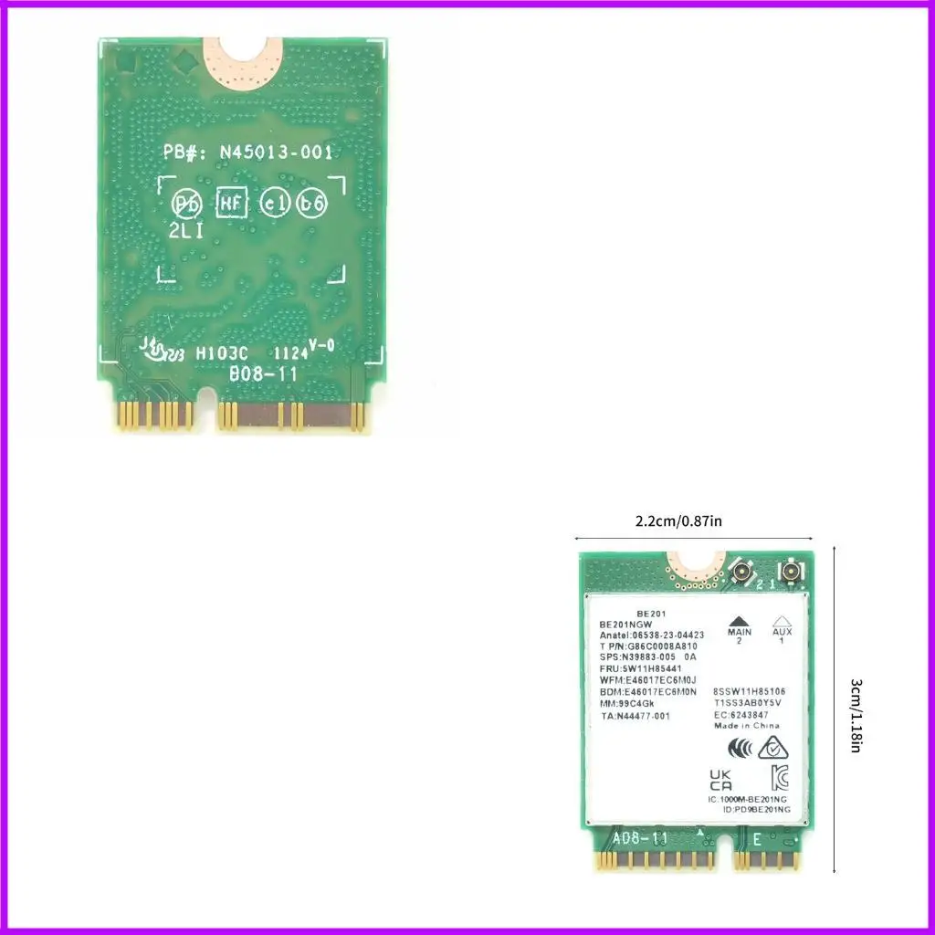 

E201NGW WiFi 7 Adapter 5800Mbps Speeds Bluetooth-compatible 5.4 Wireless Card