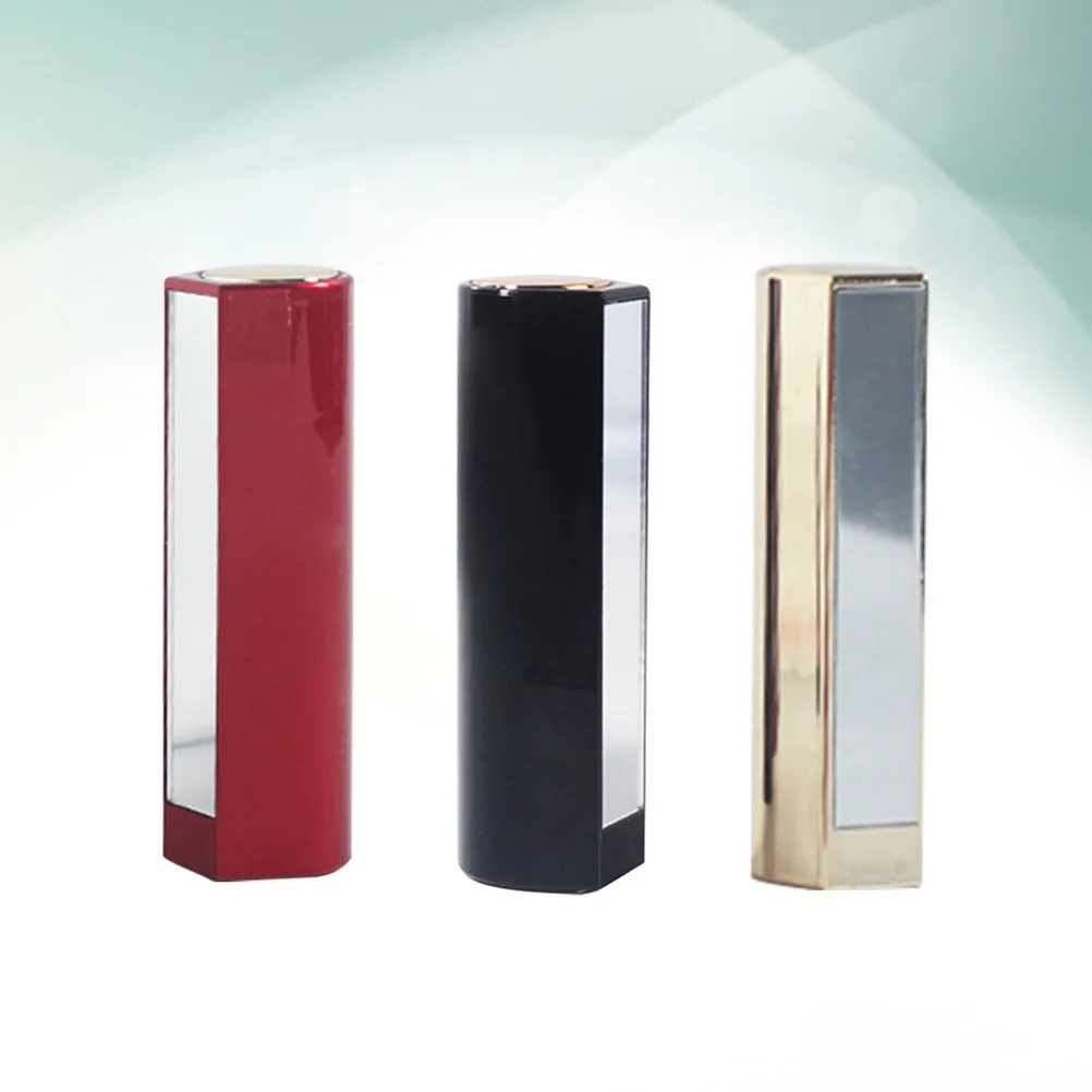Contenitori vuoti per balsamo per labbra da 3 pezzi da 12,1 mm con specchio Dispenser con ruota di spinta in bambù alla moda per rossetto Essenziale da viaggio fai-da-te