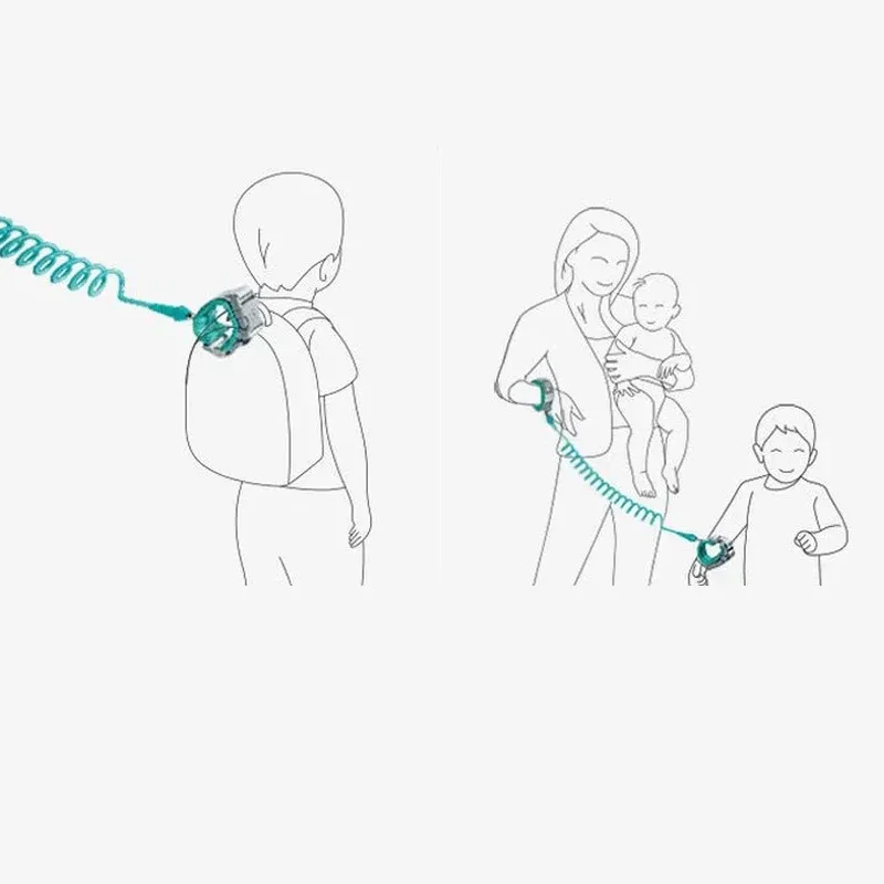 Cintura anti-smarrimento per bambini Imbracatura di sicurezza per bambini Imbracatura di sicurezza per bambini Corda metallica Guinzaglio elastico per polso Corda di trazione per tracker per bambini