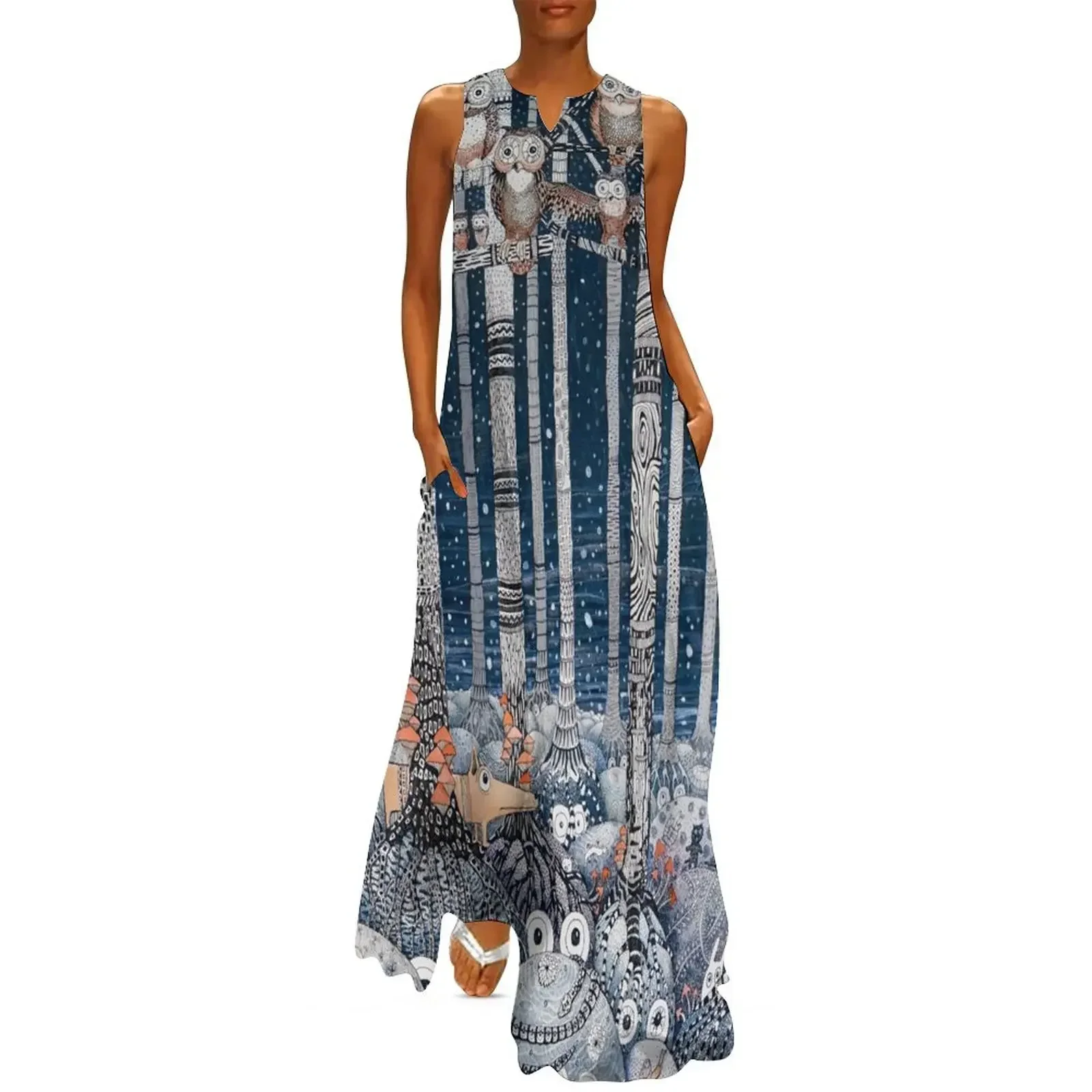 

Owl Forest Long Dress prom dress 2025 cute dress women Party dresses for women