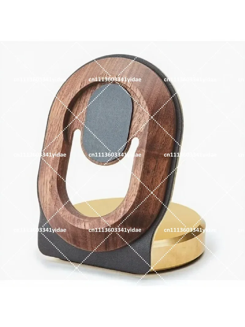 Portable Magnetic Wireless Charging Stand for Home Office Solid Wood Base Wooden Phone Holder