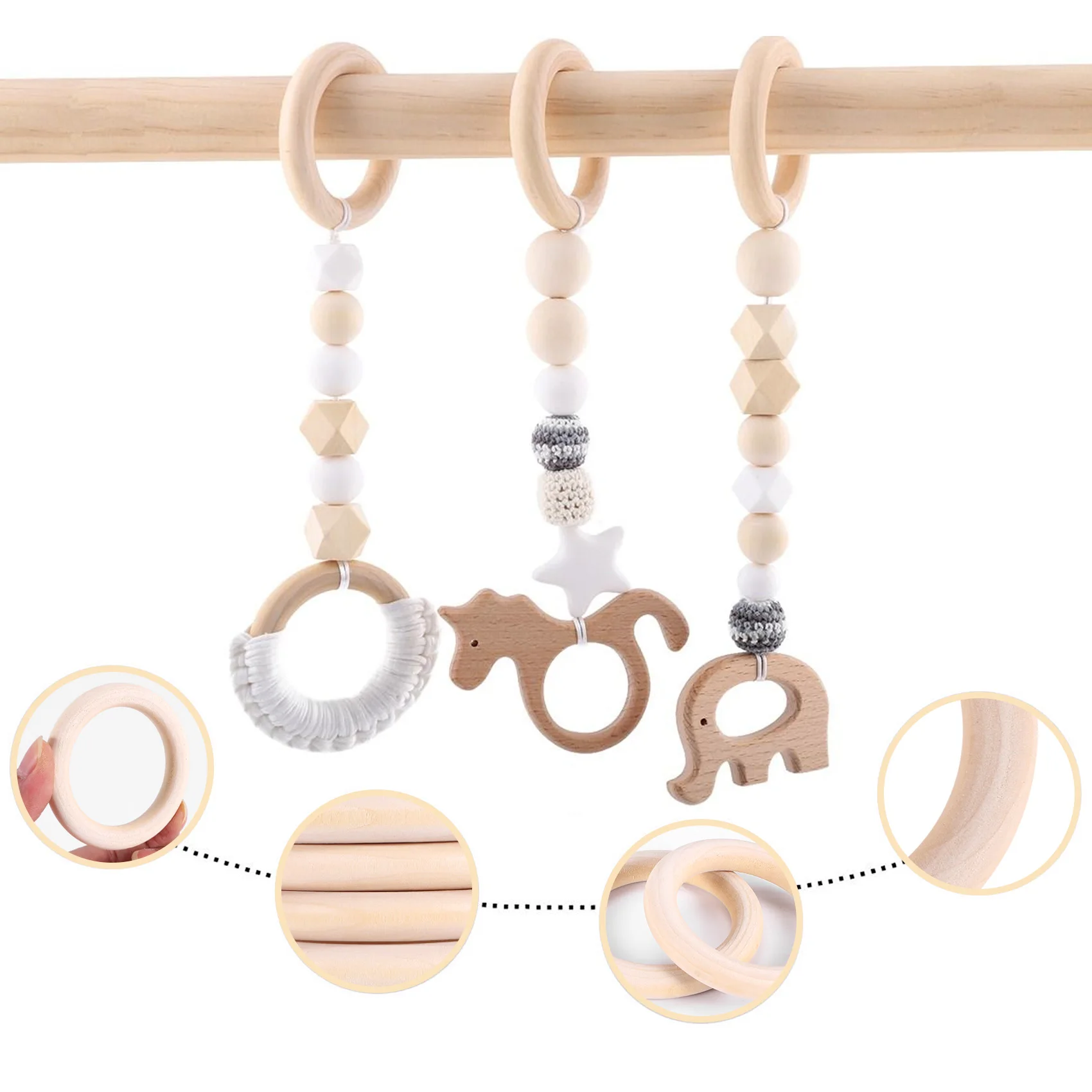feelfeel 25 Pcs Natural Wood Rings 70mm Unfinished Macrame Wooden Ring Wood Circles for DIY Craft Ring Pendant Jewelry Making