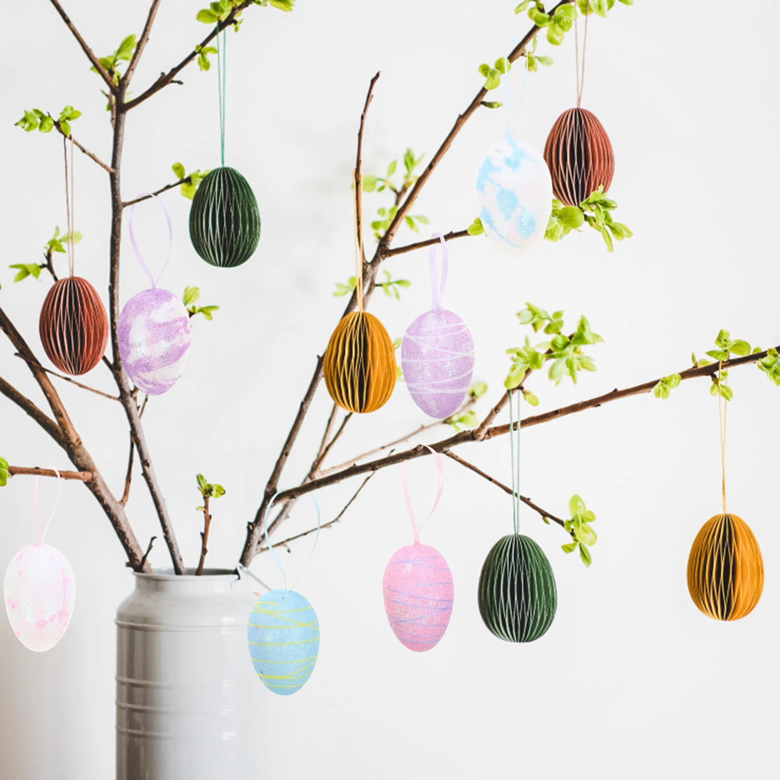

12Pcs Easter Ornaments Creative Exquisite Gifts for Any Occasions Fine Workmanship Molding Technology Easter Tree Ornaments