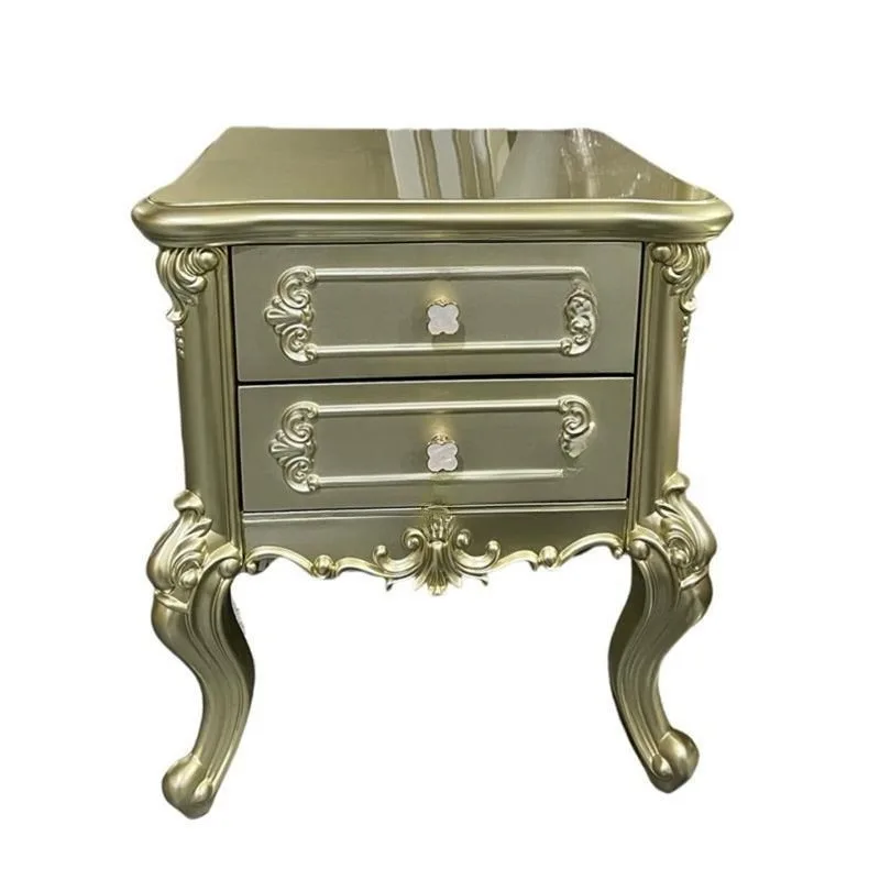 French princess + with + side cabinet, modern simple all-solid wood storage cabinet, champagne gold