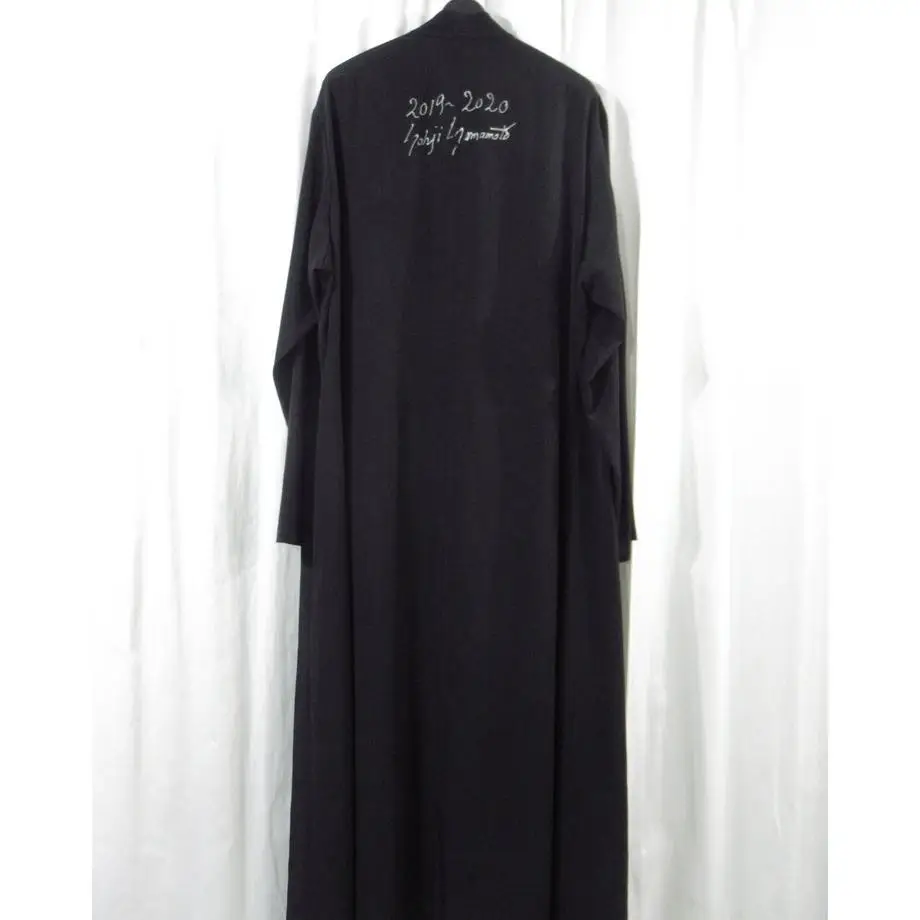 TOP-YAMAMOTO ® black long trench coat, loose-fitting retro jacket for both men and women