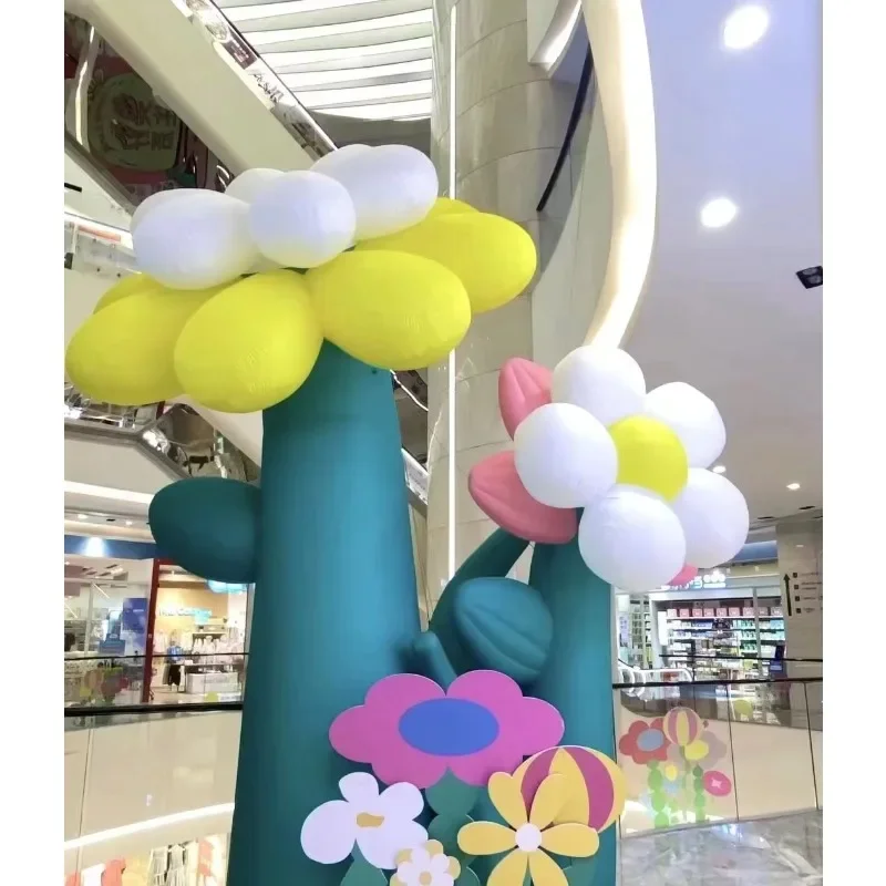 Custom Design Stage Decoration Light Up Giant Inflatable Flower Balloon