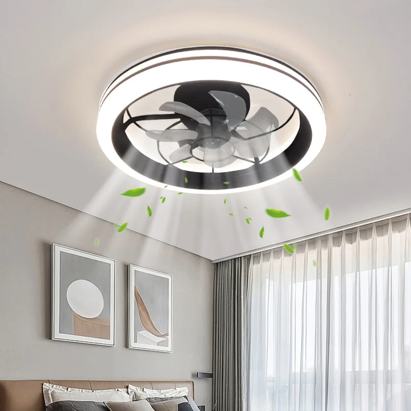 Italian Design Minimalist Style Acrylic Ceiling Fan Light for Restaurant/Study Office Parlor LED Vertical Ceiling Fan Lamp Decor