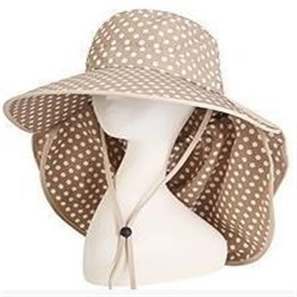 Sunscreen Hat Anti-uv Windproof Outdoor Cycling Tea Picking Bucket Cap With Face Covering Mask